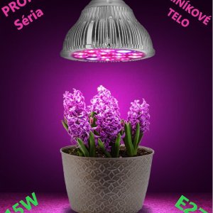 15 W - PROFI LED GROW žiarovka pre všetky rastliny, E27, High-power+, ružová